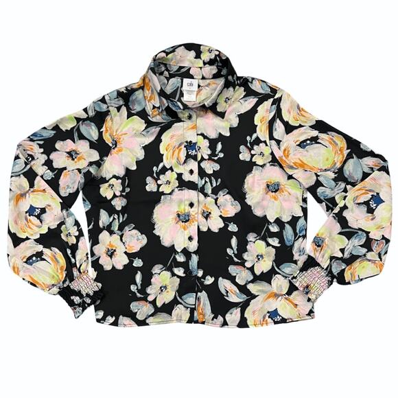 CAbi Zelda Black Floral Blouse #4840 - SIZE S - Picture 1 of 9